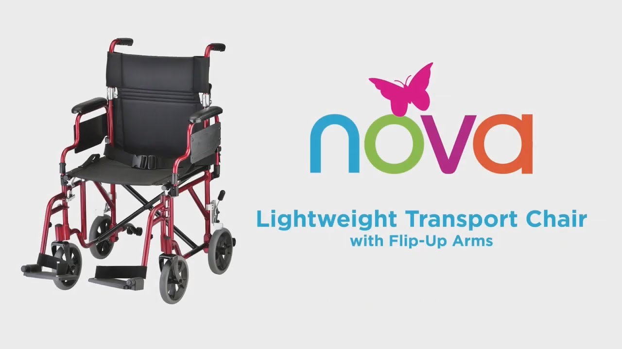 NOVA Transport Chair with Removable and Flip Up Desk Arms YouTube