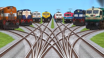 All ICF & LHB Trains Crossing On Bumpy Forked Railroad Tracks | train simulator classic 2025