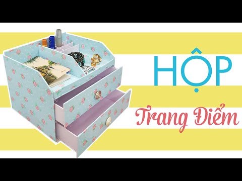 CÁCH LÀM TỦ TRANG ĐIỂM - Tự làm Hộp Đựng Đồ Trang Điểm Cực To và Dễ thương!! | Foci