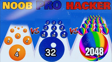 ball run 2048 noob pro hacker gugo noob vs pro vs hacker gameplay ball run all level gameplay