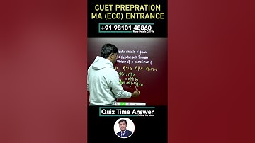 Quiz Time Solution Question Number - 31 || CUET ||  MA(ECO) Entrance || RSG Classes || Rahul sir ||