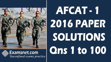 AFCAT I  2016 Exam solved paper with clear explanations