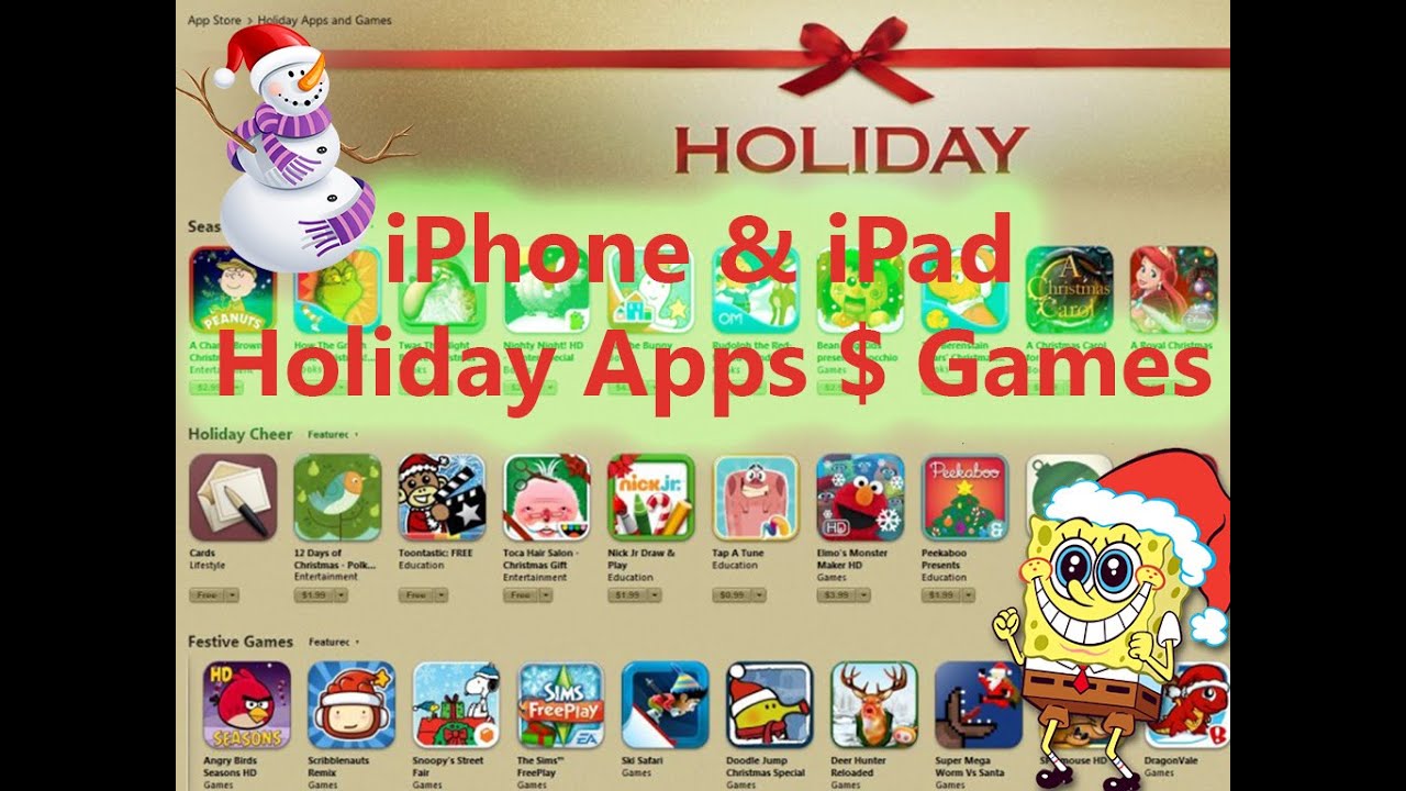 Best Holiday Christmas Apps for iPhone iPad iOS YouTube