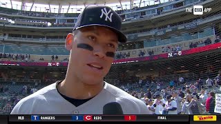 Aaron Judge after a big day at the plate on his birthday