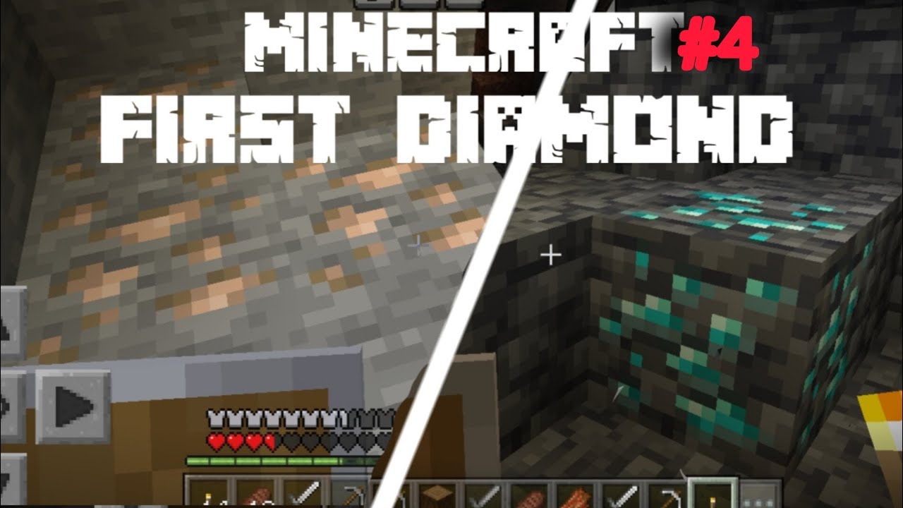 first diamond in minecraft survival series / #4 minecraft pe - YouTube