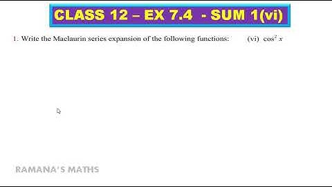 CLASS 12 - EX 7.4 - SUM 1 (v)