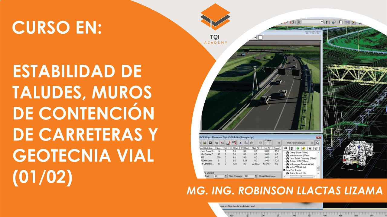 ESTABILIDAD DE TALUDES, MUROS DE CONTENCIÓN DE CARRETERAS Y GEOTECNIA VIAL (01/02)
