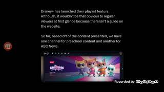 Disney+ is slowly launching their playlists.
