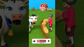 Scary Teacher &amp; Funny Cow feeding 😂🐄 #funny #comedy #cartoon #shorts #scaryteacher3d‎