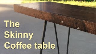 Skinny Coffee Table with Hairpin Legs Building a skinny coffee table from a Northern California walnut slab complete with bowtie spline and hairpin style legs. What do you