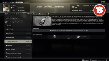 Sanitary Standards Part 2- Therapist Task Guide | Escape From Tarkov
