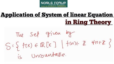 tifr 2022 solution| Application of System of Linear Equations in Polynomial Rings & Countability