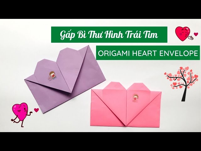 How To Make Origami Heart Envelope? Gấp Phong Bì Trái Tim Đơn Giản ...