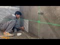 How To Install Wall Ceramic Tiles Exactly // Use A Laser Balance, Cut Tiles Around Pipes