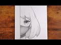 Anime Girl In Face Mask EASY Pencil Drawing
