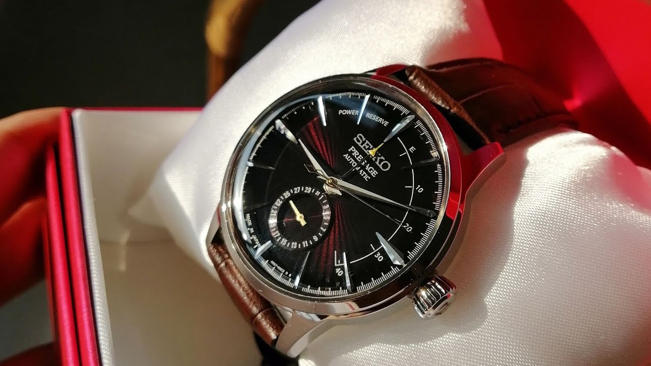 Unboxing of the SEIKO Presage SSA393J1/SARY135 Cocktail Time Black Cat  Martini Power Reserve - YouTube