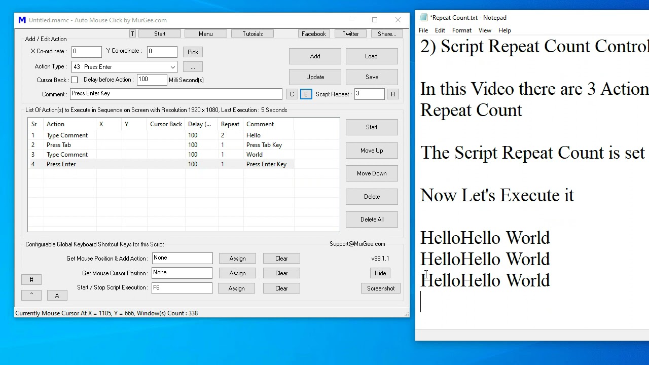 MurGee Auto Mouse Click Sample Scripts