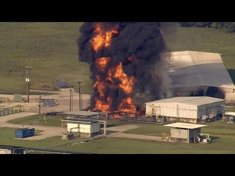Fire Burns At Crosby, Texas Chemical Plant