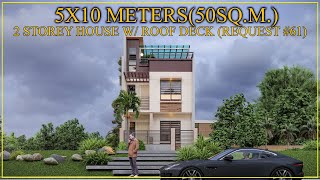 5X10 Meters 2 Storey House W Roof Deck Request