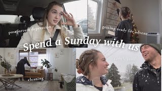 Spend a Sunday with us // Grocery Shopping, prepping for Advent, and postpartum depression talk