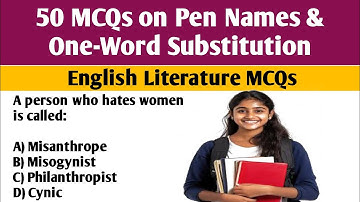 50 English Literature MCQs | One-Word Substitution | Competitive Exam Prep | PGTRB, UPTGT, UGC NET