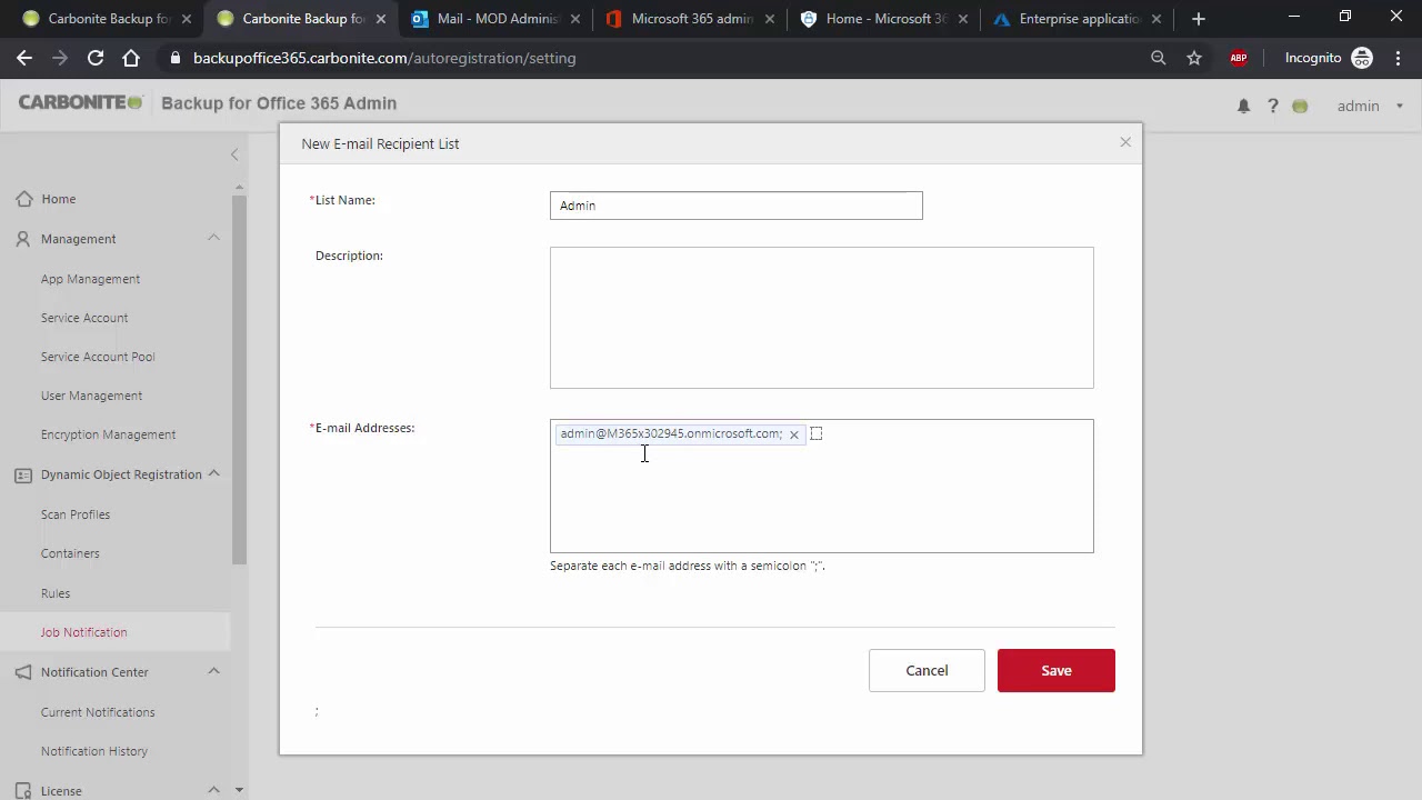 Carbonite Backup for Office 365 Admin Portal Management YouTube
