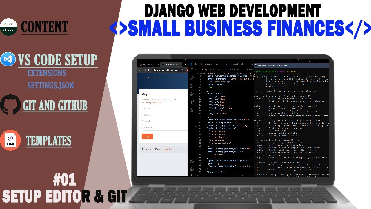 #01 VS Code and GITHUB -Django Python- Small Business Finances -2020 ...