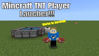 How To Build A Minecraft TNT Player Launcher! (Works in Survival no damage) #Minecraft
