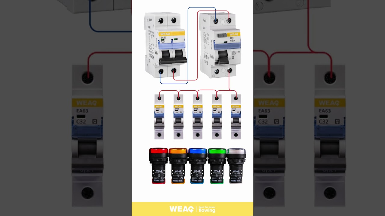 How to Connect Multiple Pilot Light（Indicator ） to a Miniature Circuit Breaker.