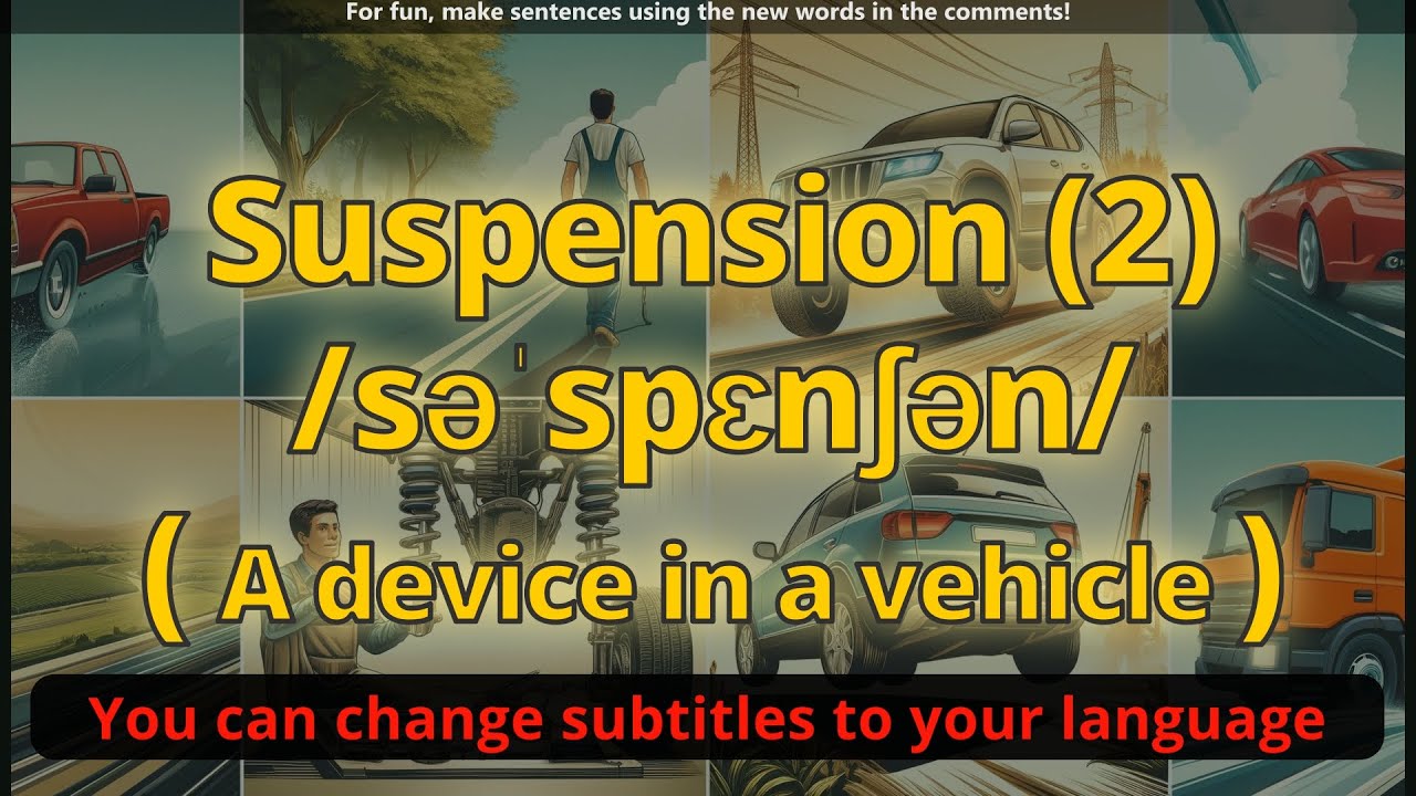 Suspension meaning (A device in a vehicle) with 5 examples