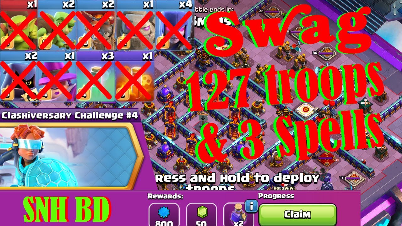 Easily 3 Star Clashiversary Challenge #4  coc new challenge clash of clan