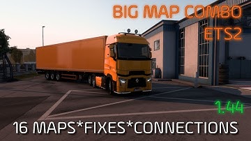 16 Maps Combo for ETS2 1.44 ★ with Eurafrica ★ Promods 2.61, Roextended 3.4, EAA ★ Setup Guide