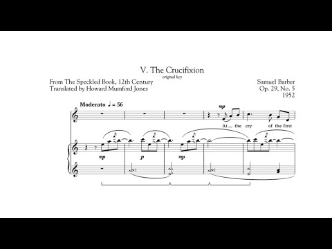 Samuel Barber - Hermit Songs, Op. 29 - No. 5 "The Crucifixion" [Score video]