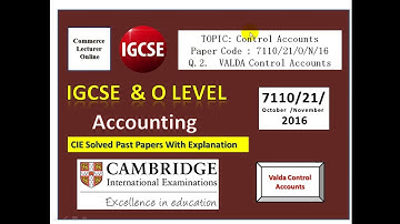 CIE Past Papers Solved | Controlling Accounts 7110/21/O/N/16| Sales Ledger Control Account