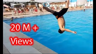 تعلم حركة العجلة الهوائية في المسبح ـ اقفز مثل المحترفين Aerial Cartwheel On the pool