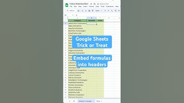 🎃Formules in headers?!🤯 #productivityhacks #googlesheets #spreadsheettips