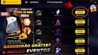 AMANHÃ?? TROQUE SEU OURO, EMOTE BANDEIRÃO GRÁTIS? CAMISA DE TIMES, EMOTE DO FLUXO E MAIS - FREE FIRE
