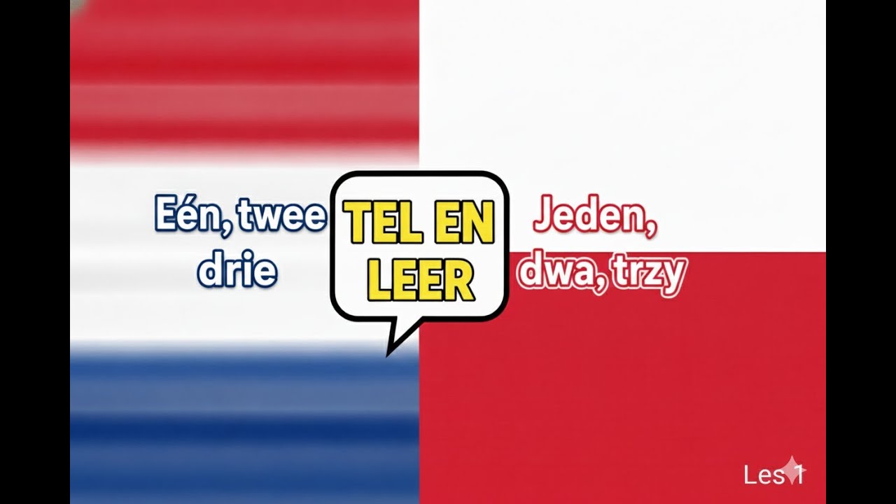 Tel en Leer — Les 1: Jeden, dwa, trzy (Eén, twee, drie)