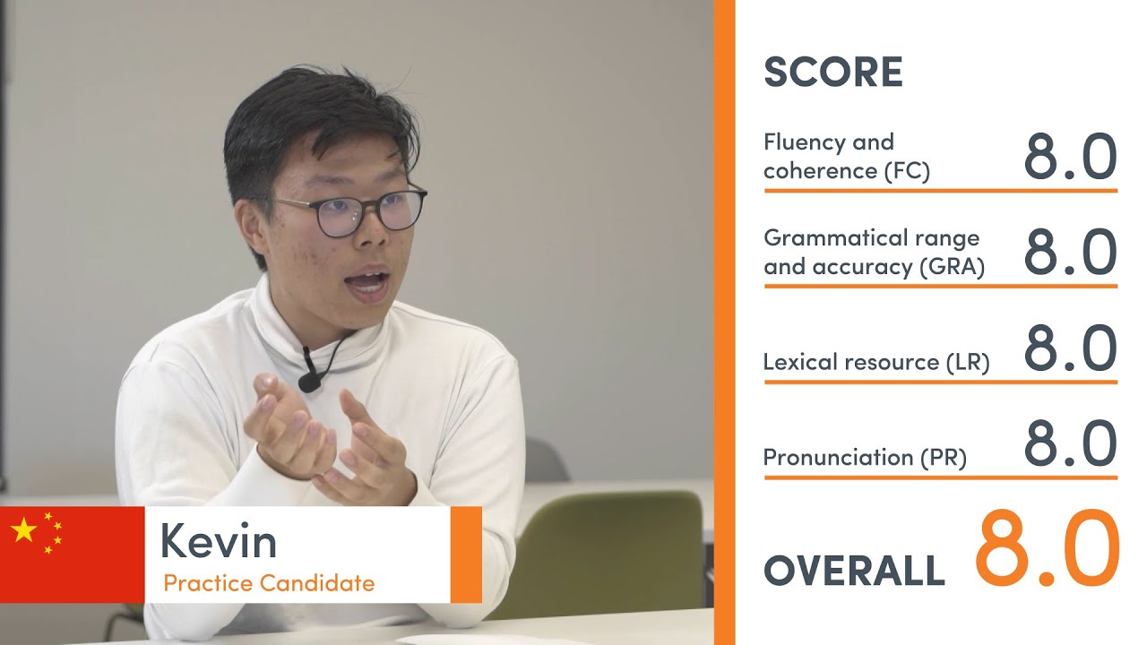 IELTS Speaking - Band 8.0 - with expert feedback (Kevin from China 🇨🇳)