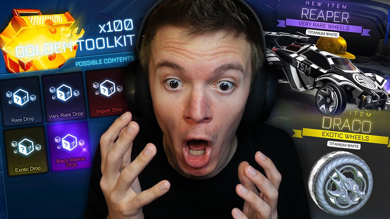OPENING *100* GOLDEN TOOLKITS IN ROCKET LEAGUE! (INSANE LUCK)