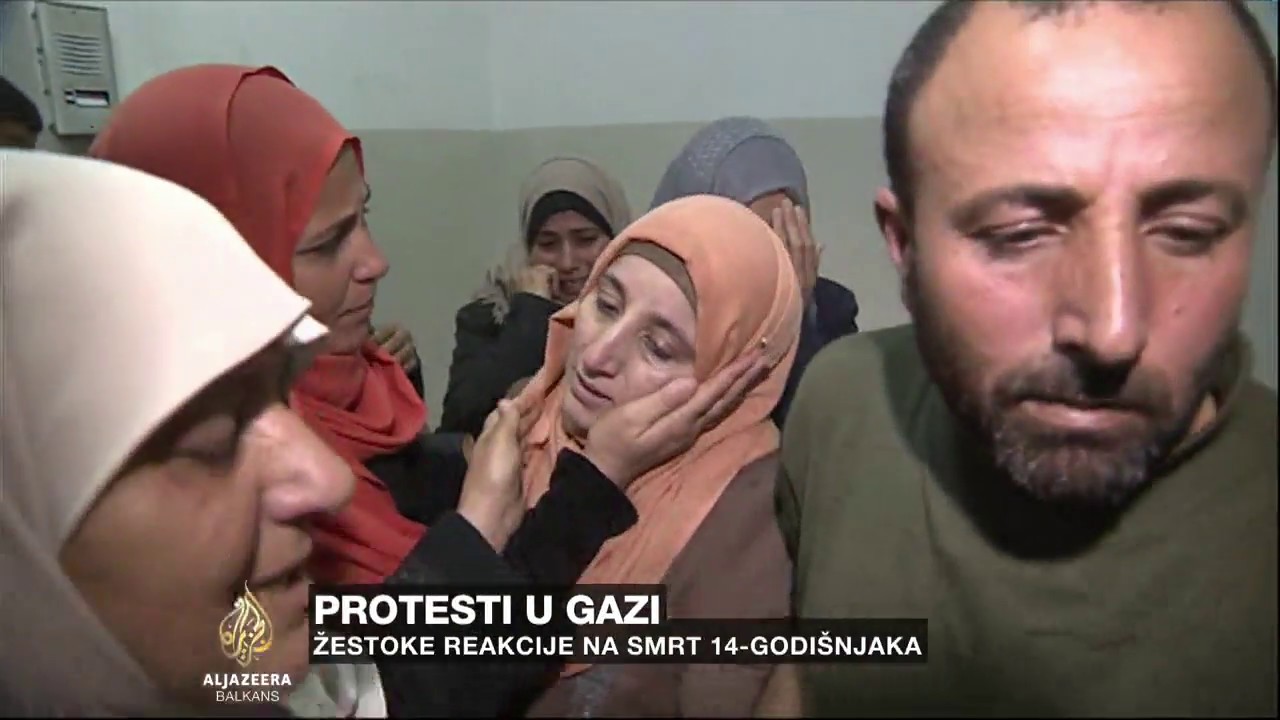 احتجاجات في غزة على مقتل صبي