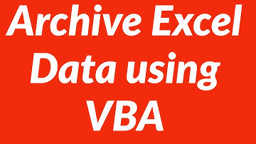 Archive Excel data using VBA