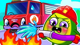 Here Comes the Firetruck🚨🔥Firefighter Rescues Baby Avocado🚒 Funny Story by VocaVoca Stories🥑
