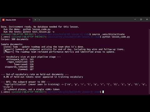 Build 03 Lesson 01: Tokenization & NLP Preprocessing | Stopwords, Stemming & BPE