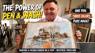 Perfect for Beginners, watercolour and drawing with a handmade Bamboo Pen | Pen & Wash Demo