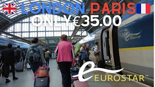 Eurostar 🇬🇧 London To Paris 🇫🇷,Station walk,Tickets,shops,train tour, on board cafe    4K