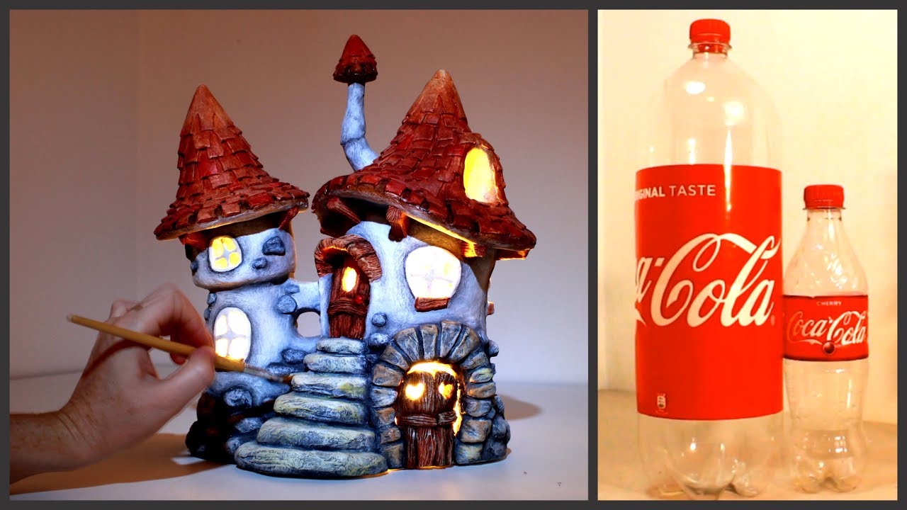 DIY Inn Fairy House Lamp Using Coke Plastic Bottles - YouTube