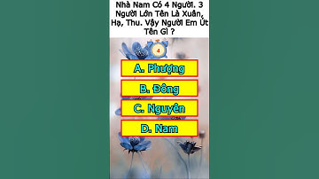 CÂU ĐỐ VUI 🌼 CÙNG MÌNH TRẢ LỜI : NHÀ NAM CÓ 4 NGƯỜI TÊN LÀ XUÂN, HẠ, THU VẬY NAM TÊN LÀ GÌ #shorts