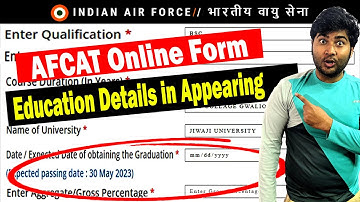 Appearing me AFCAT Form Online Kaise Karen | Passing Date & Percentage in Appearing AFCAT Form