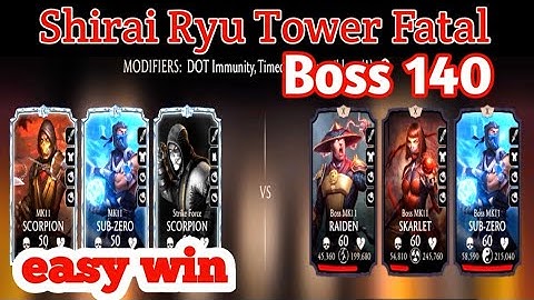 Shirai Ryu Tower Fatal boss battle 140 | talent setting | mk mobile